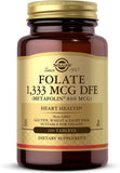 Solgar Folate en bouteille 100 comprimés, soutien potentiel du métabolisme et du système nerveux