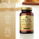 Solgar Folate sans gluten et sans lait – option adaptée aux régimes spéciaux.