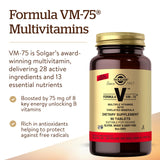 Solgar Formula VM-75 dosage quotidien, pratique et équilibré pour une nutrition complète.