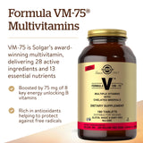 Solgar VM-75 compléments vitamínés pour un soutien nutritionnel.