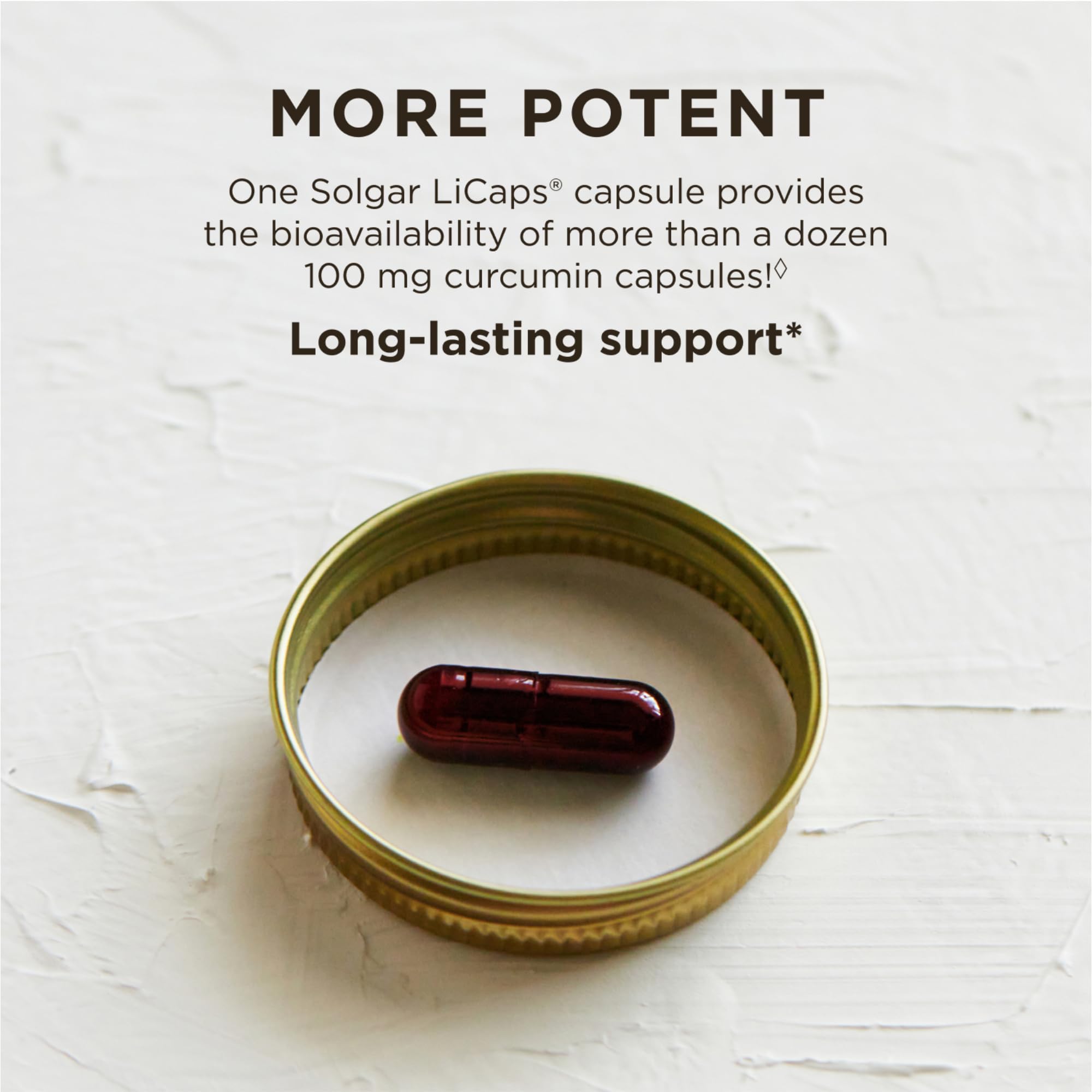 LiCaps Solgar Full Spectrum Curcumin, dosage facile dans la routine quotidienne.