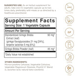 Solgar Ginkgo Biloba capsules végétales en gros plan, faciles à intégrer au quotidien.