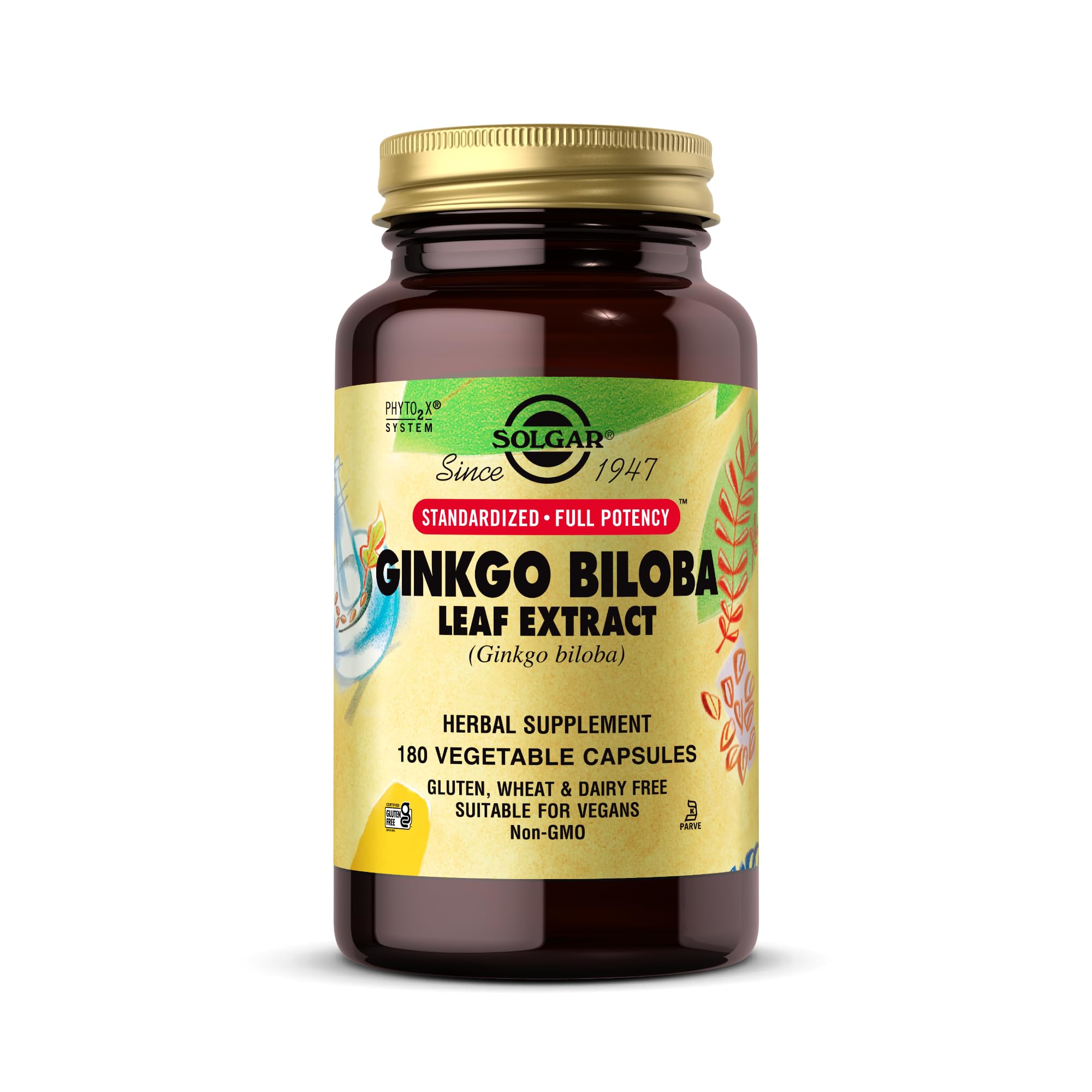Solgar Ginkgo Biloba extrait-feuille-bouteille peut soutenir la concentration.