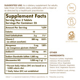 Solgar Glucosamine-Chondroïtine Complexe, comprimés sur table, faciles à intégrer dans la routine.