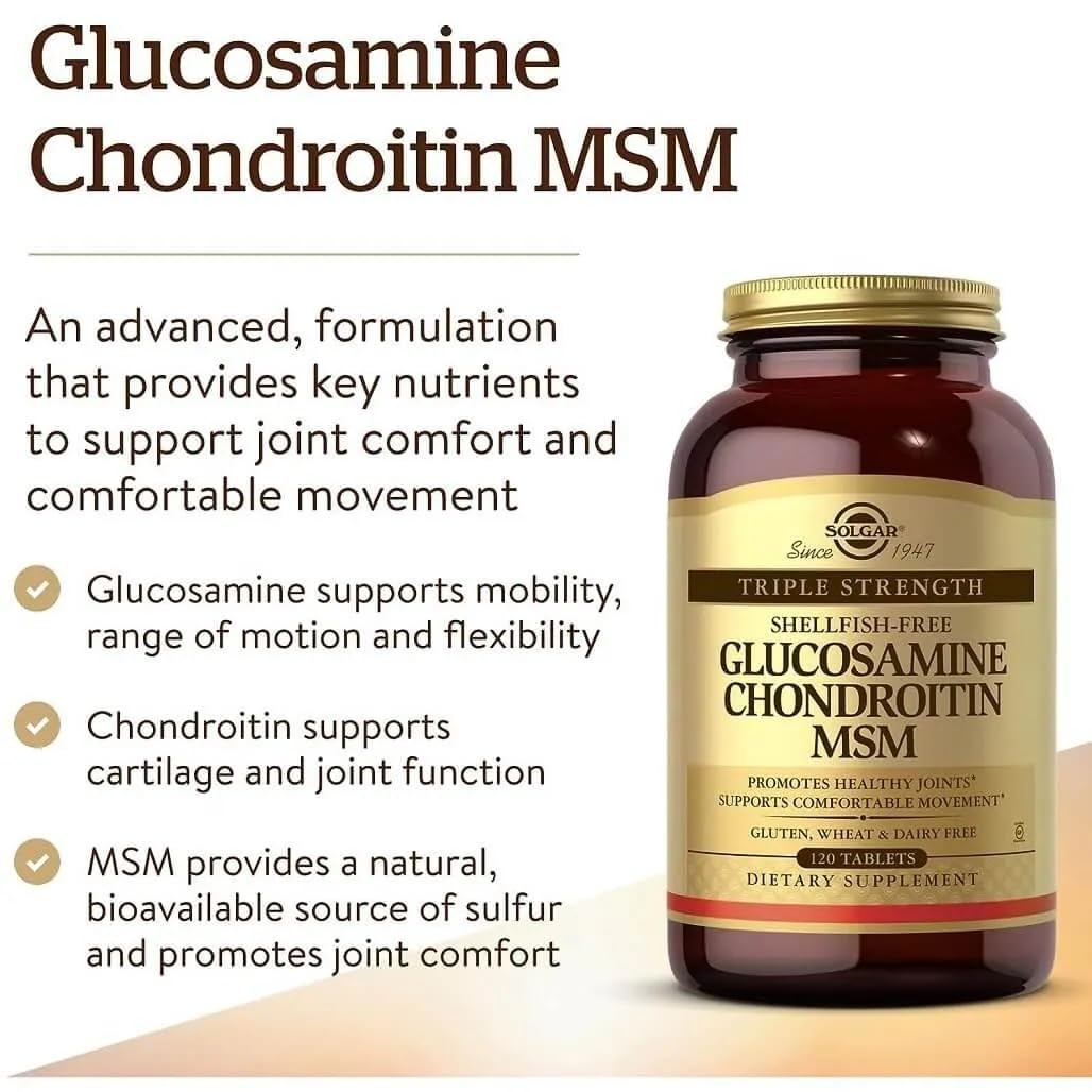 Solgar glucosamine MSM – comprimés faciles à avaler pour la mobilité
