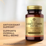 Solgar Glutathion réduit 250 mg, etiquette-ingredients, détail clair sur le produit.