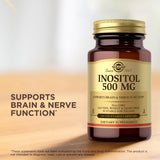 Solgar Inositol 500 mg, utilisation quotidienne possible dans une routine saine.