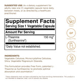Capsules végétales Solgar L-Theanine, faciles à avaler, soutiennent le calme.