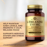 Flacon Solgar L-Theanine, présentation pratique pour une routine nocturne.