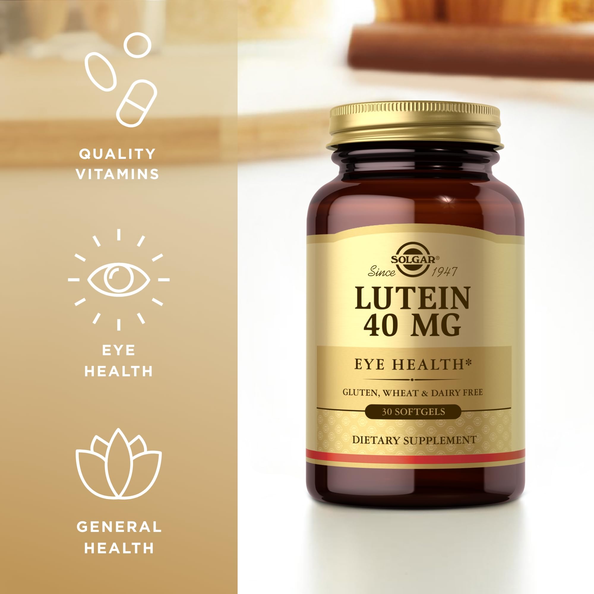 Solgar Lutein 40 mg, pack de 3 bouteilles, option économique pour maintien quotidien