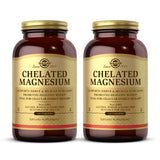 Solgar Magnésium chelaté – bouteille 2 packs, soutien potentiel des muscles et du système nerveux.