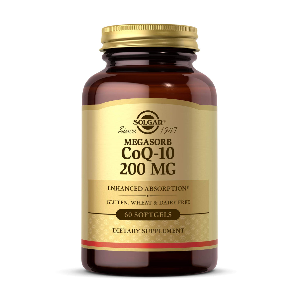 Solgar Megasorb CoQ-10 : bouteille de gélules, absorption optimisée.