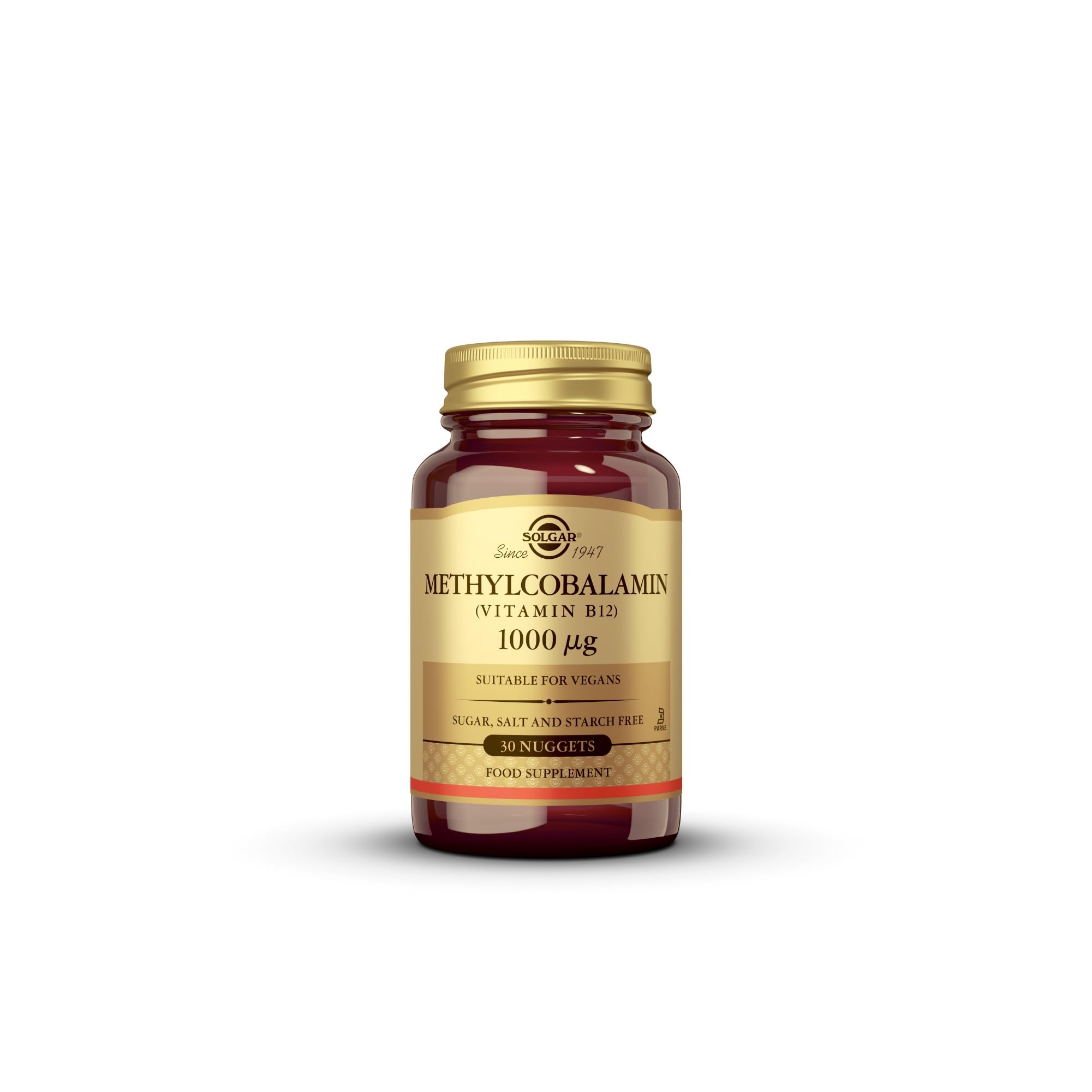 Solgar Methylcobalamin 1000 mcg en bouteille, apport quotidien pratique.