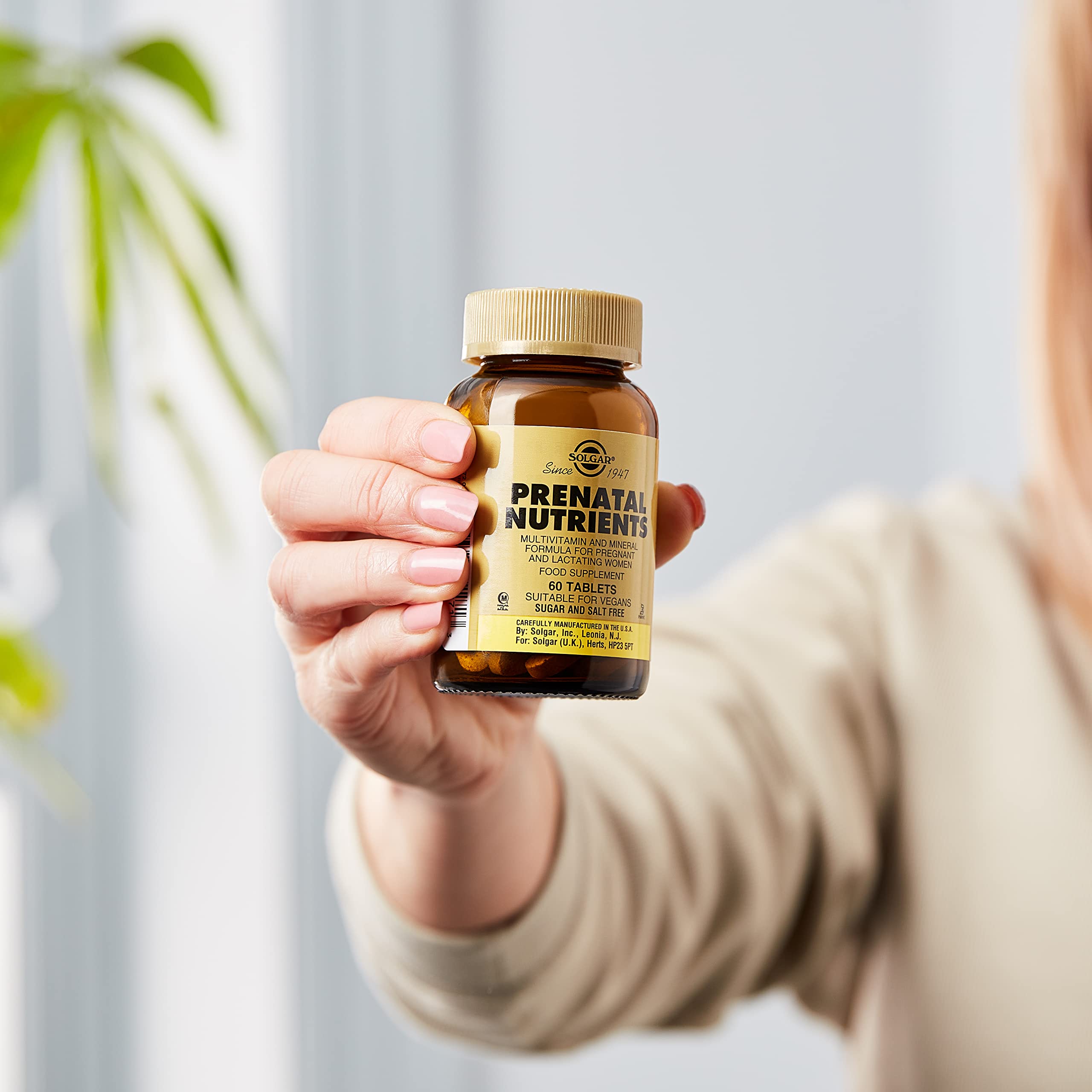 Solgar nutriments prénataux 120 comprimés, conditionnement compact et pratique.