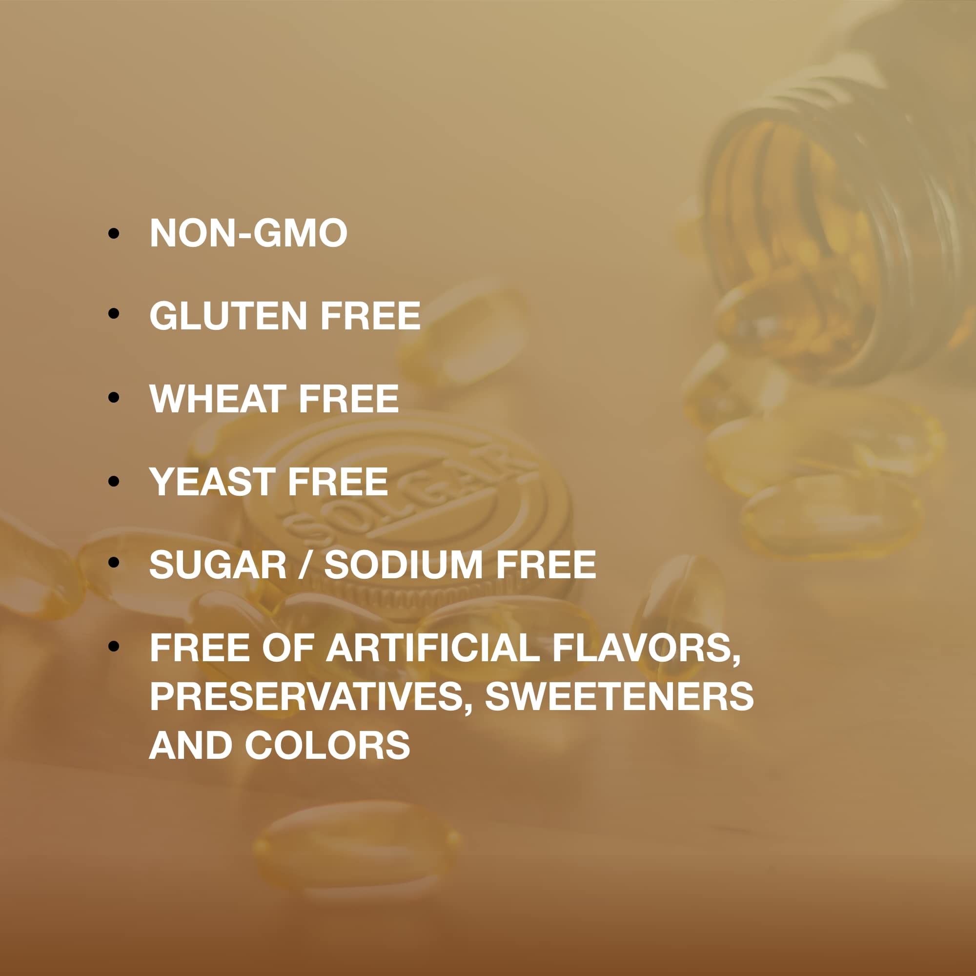 Solgar Oméga-3 950 mg – utilisation quotidienne adaptée sans gluten et sans lactose.