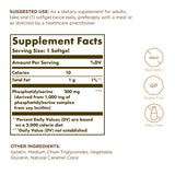 Solgar Phosphatidylserine: etiquette et emballage de qualité