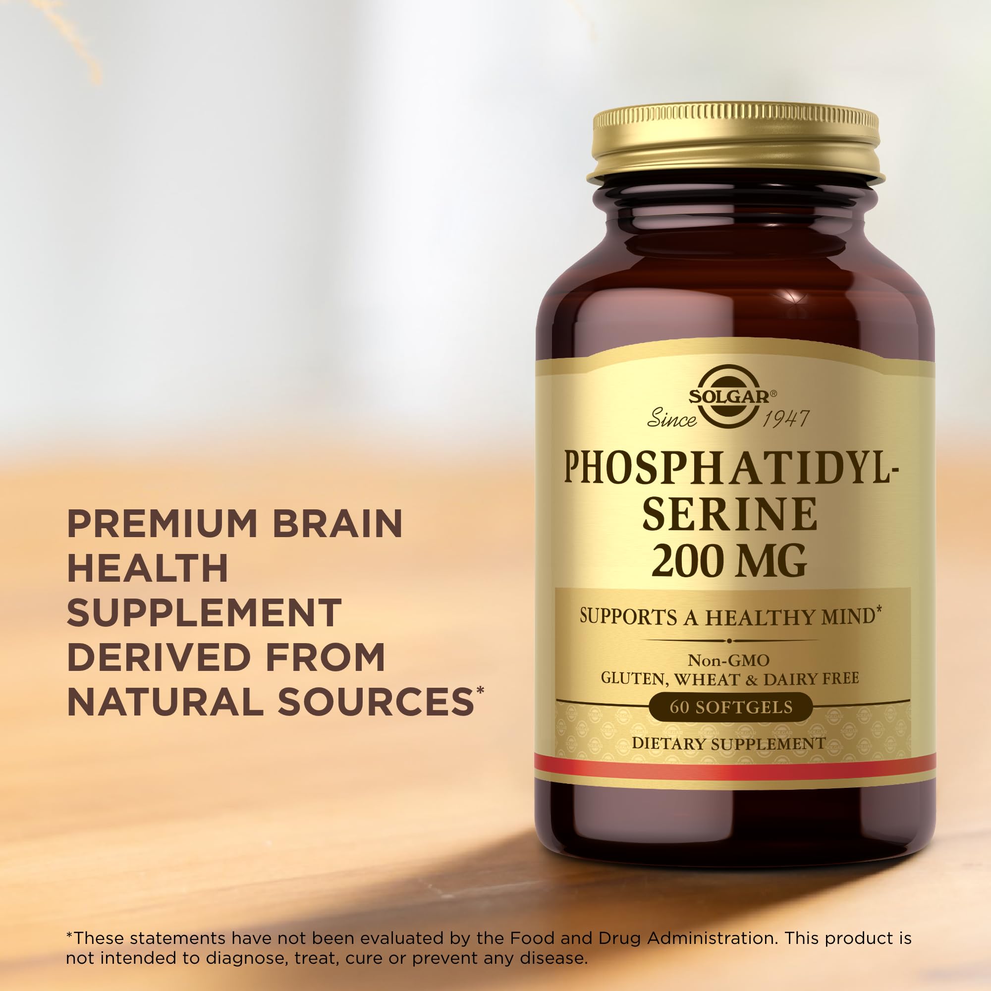 Solgar Phosphatidylserine: sans gluten et sans lait, option adaptée
