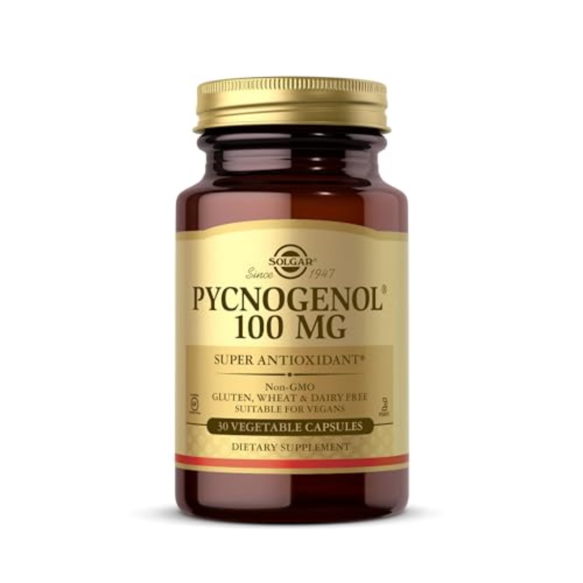 Solgar Pycnogenol 100 mg – boîte visible, soutien potentiel à la circulation.