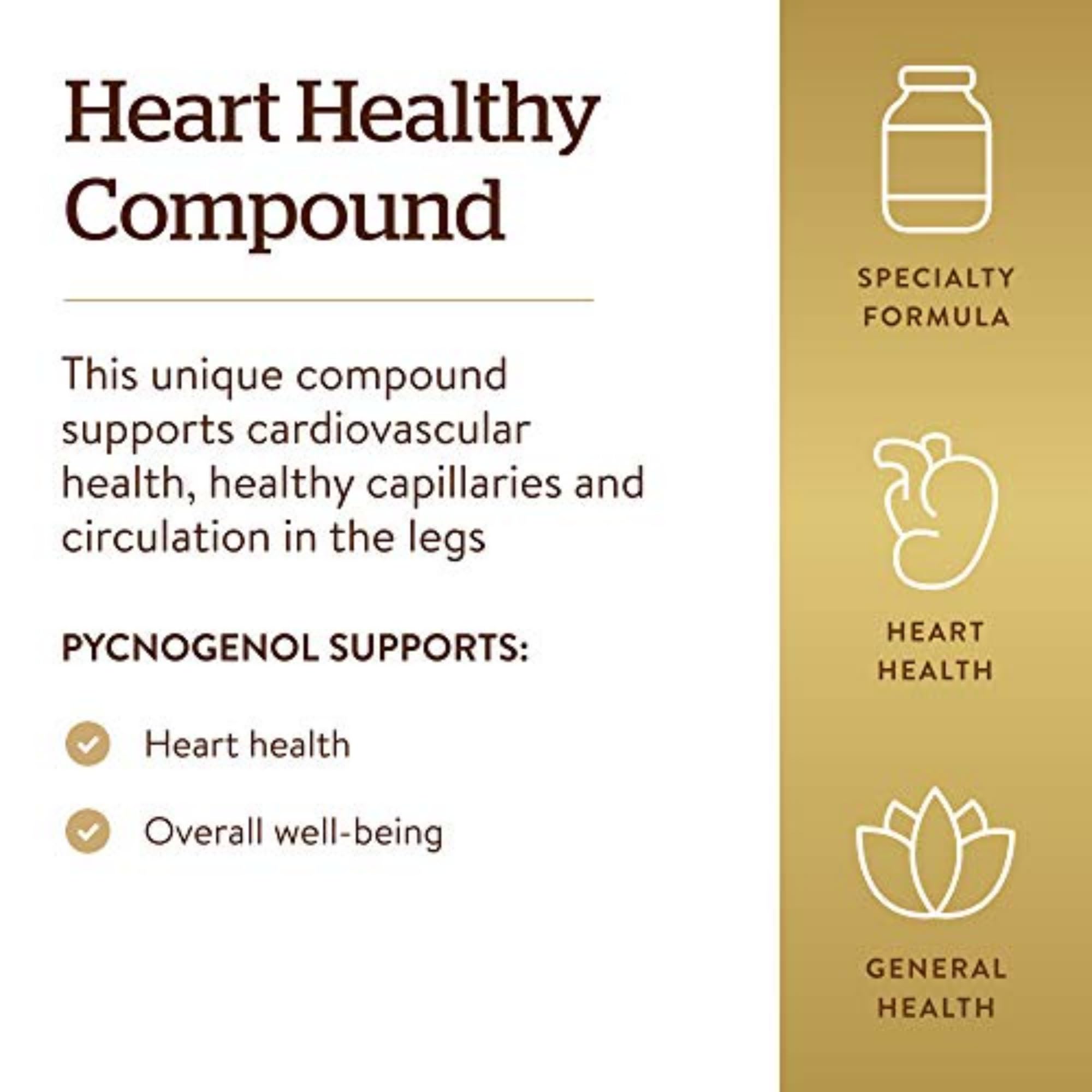 Solgar Pycnogenol 100 mg – etiquette, guidage d’utilisation pour votre routine bien-être.
