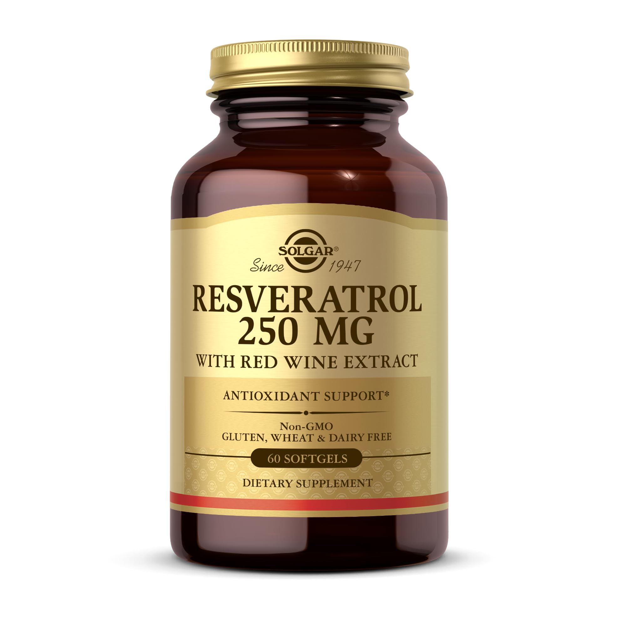 Solgar Resveratrol 250 mg Softgel – bouteille claire, pour une routine bien-être pratique.