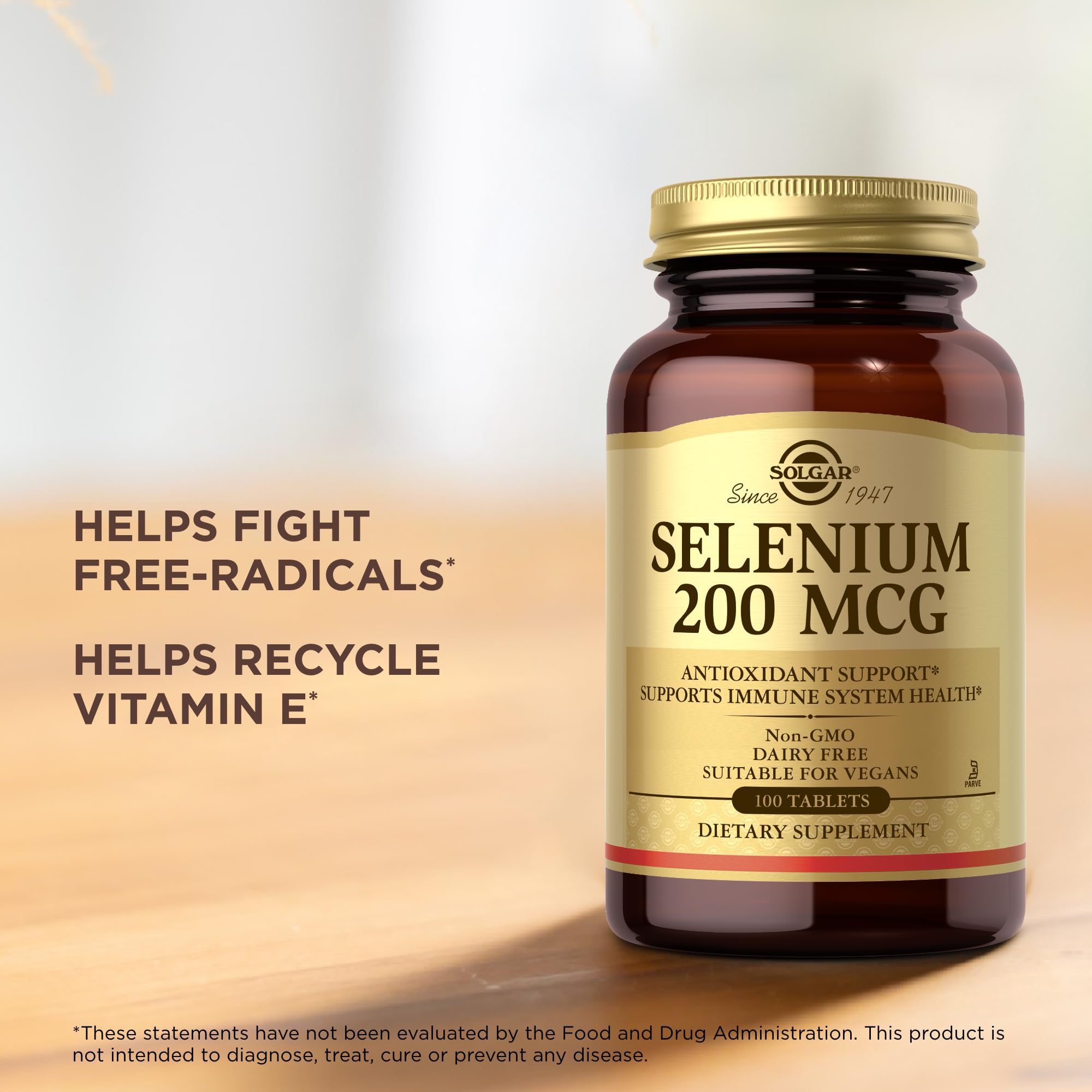 Solgar Selenium 200 μg – bouteille ouverte pour un accès rapide.