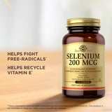 Solgar Selenium 200 μg – bouteille ouverte pour un accès rapide.