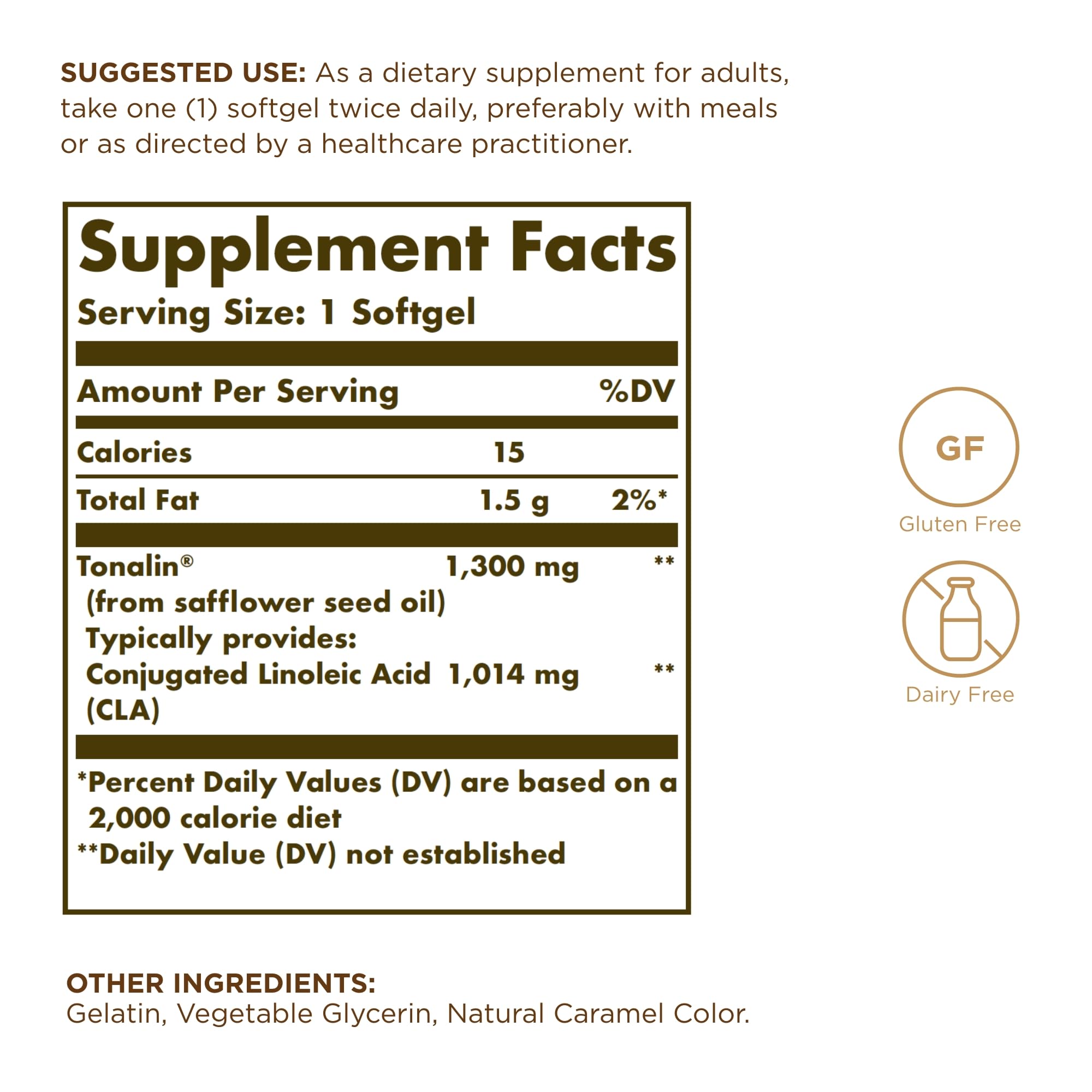 Solgar Tonalin CLA 1300 mg - capsules faciles à intégrer dans le quotidien