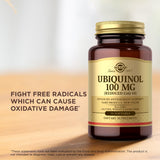 Solgar Ubiquinol 100 mg – dosage et portions totales clairement indiqués.