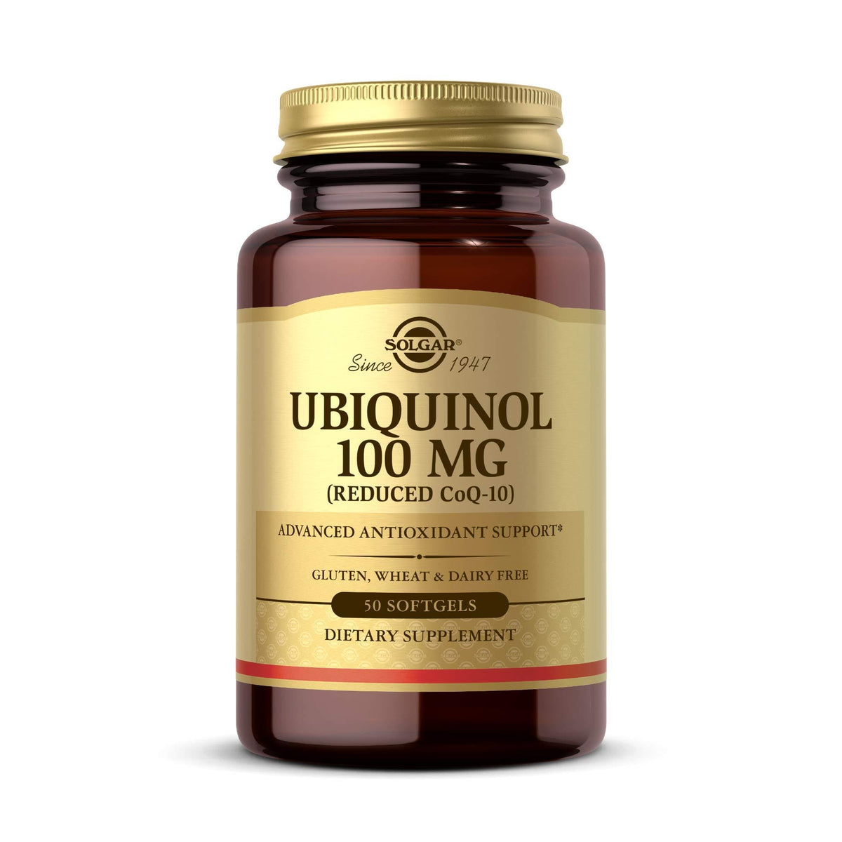 Solgar Ubiquinol 100 mg, gélules molles, soutien antioxydant avancé pour l'énergie quotidienne.