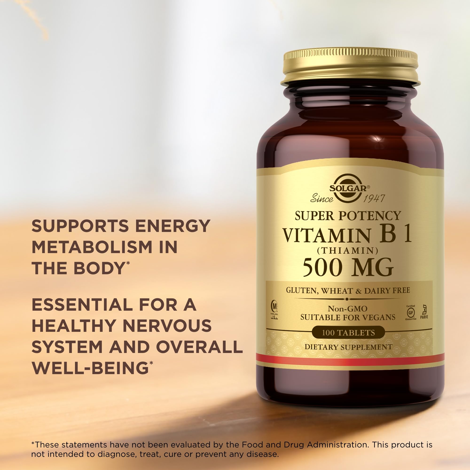 Solgar Vitamine B1 – fiche nutritionnelle, valeurs claires et usage quotidien.