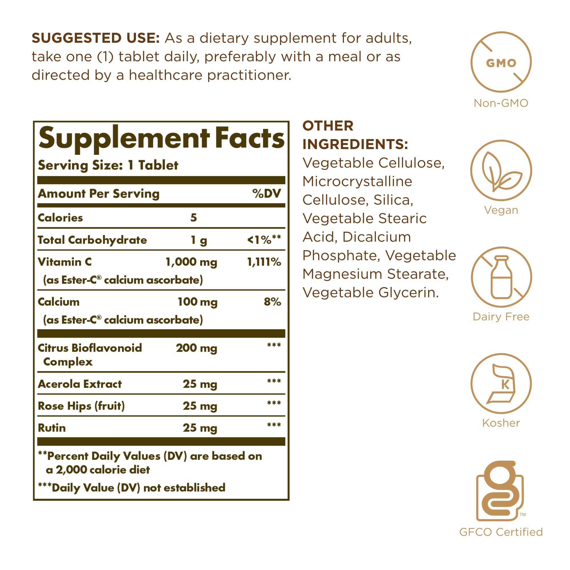 Solgar Ester-C Plus gélules: absorption élevée et formulation douce.