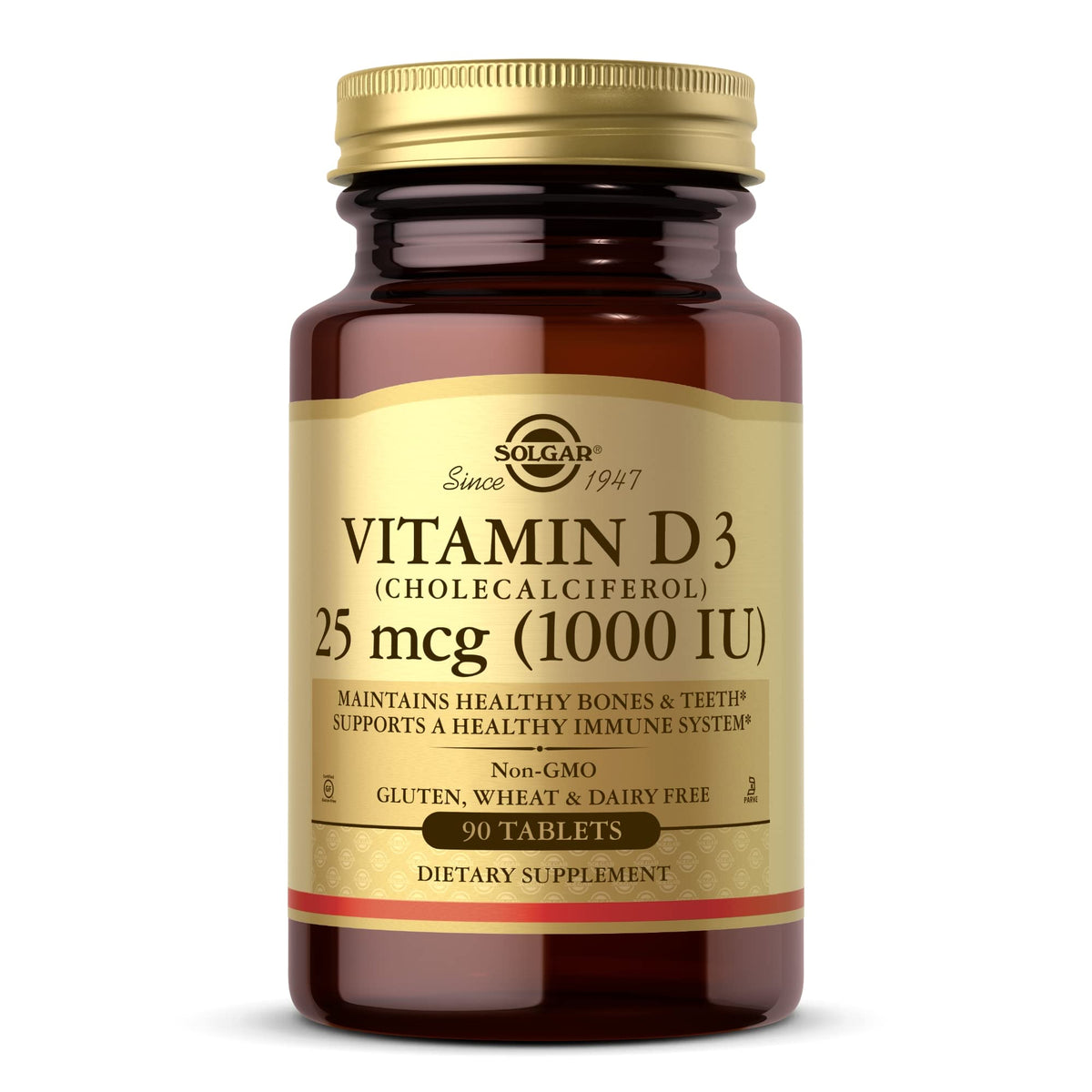 Solgar Vitamine D3, emballage pratique pour soutenir les os et l’immunité.