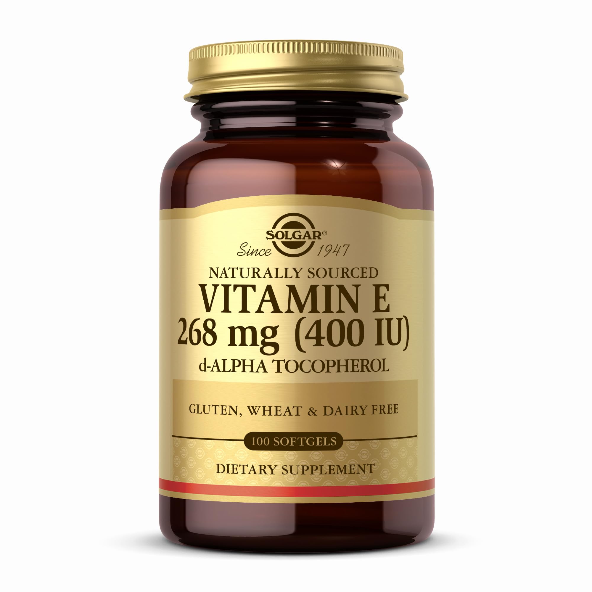 Solgar Vitamine E 268 mg – Bouteille softgels, soutien antioxydant quotidien.
