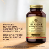 Solgar Vitamine E 670 mg: formulation huileuse favorisant l’absorption des tocophérols.