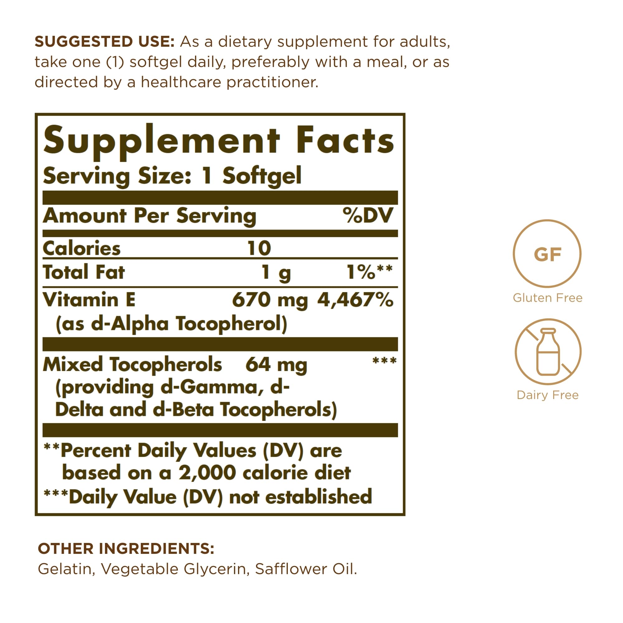 Solgar Vitamine E 670 mg: softgels visibles dans l'emballage pratique.