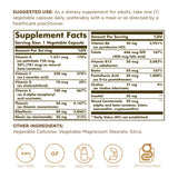 Solgar Vitamines uniquement, etiquette claire et sans additifs pour une transparence.
