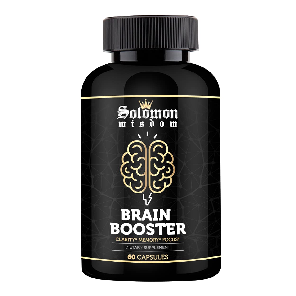 Solomon Wisdom Brain Booster — bouteille visible, soutien potentiel à la concentration.