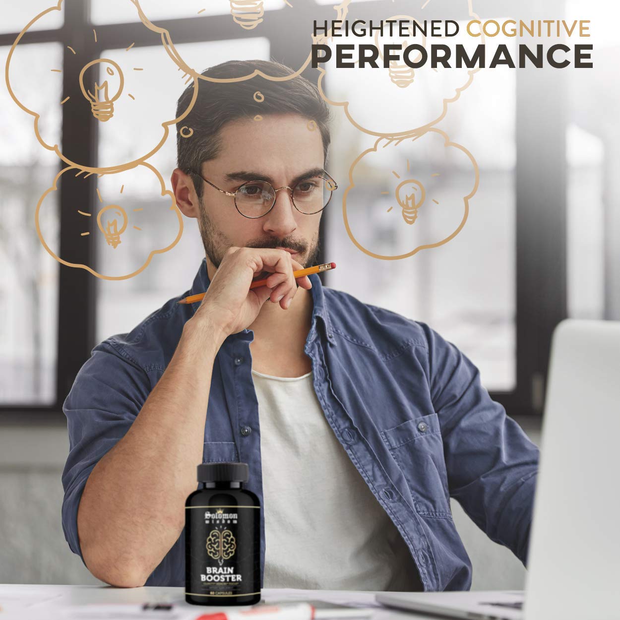 Solomon Wisdom Brain Booster — tableau nutritionnel, rappel des ingrédients clés.