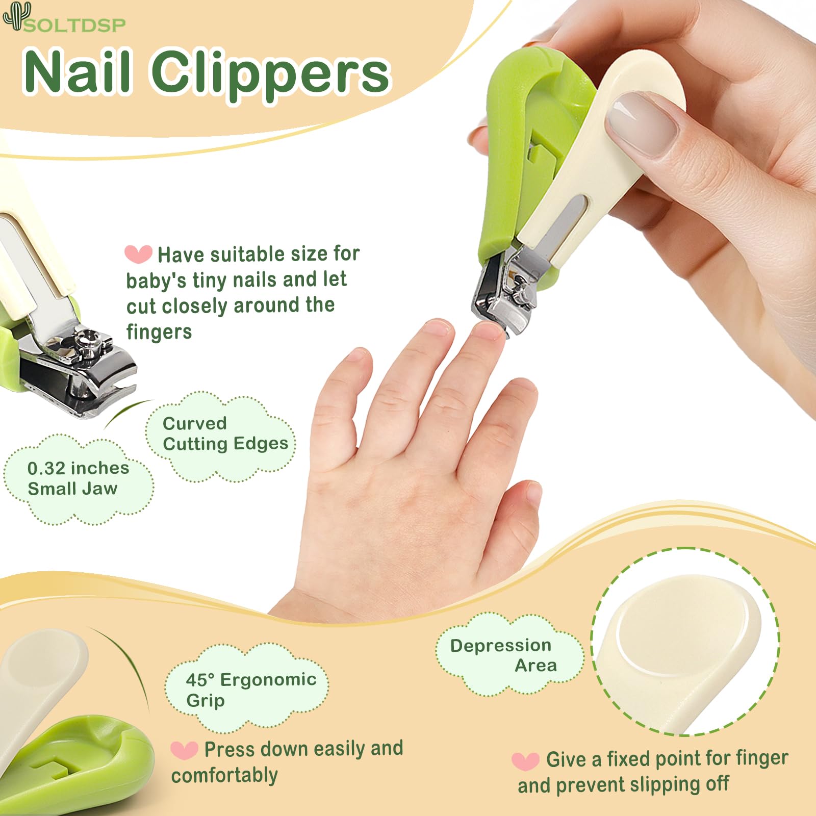 Soltdsp lime à ongles bébé pour un limage rapide et doux