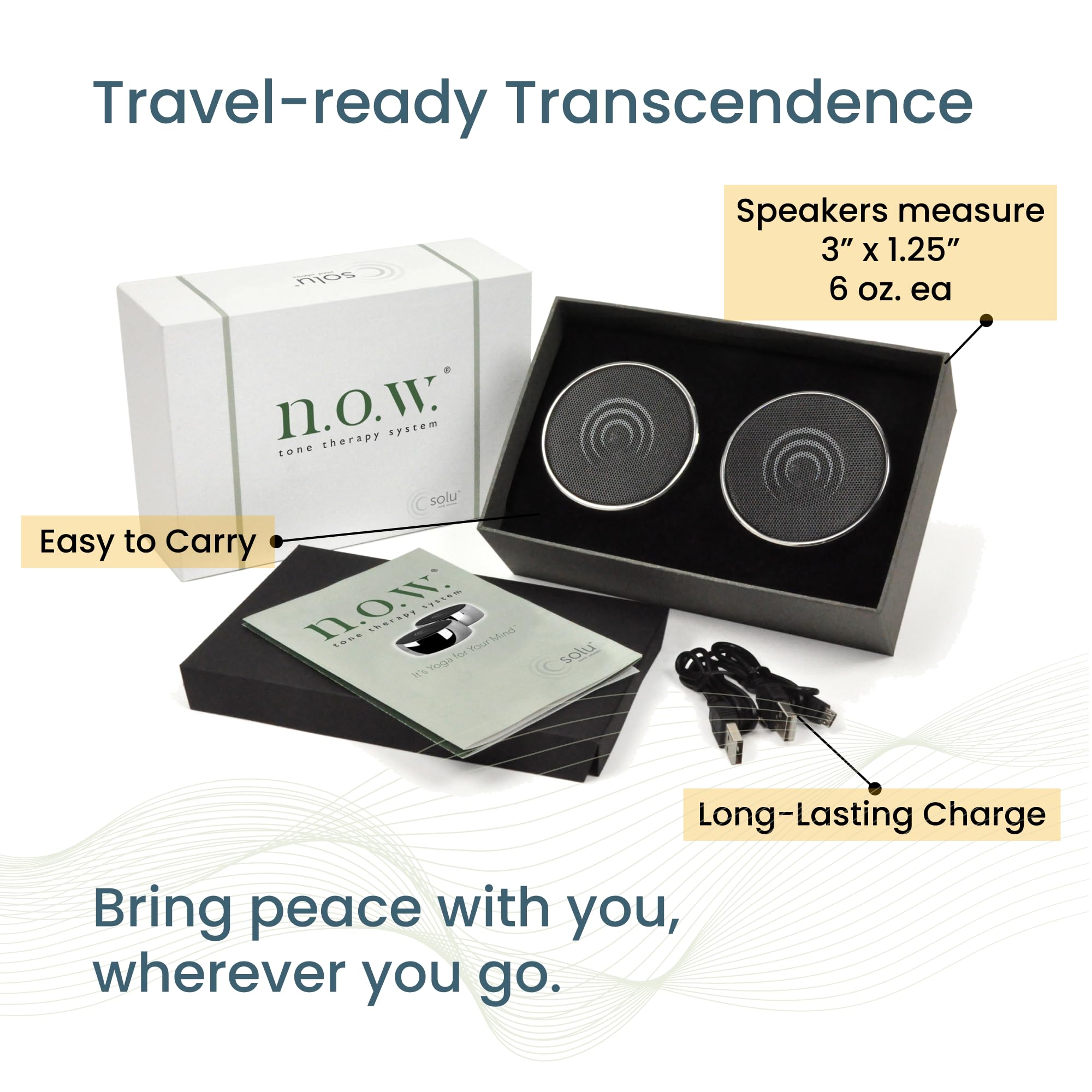 Solu n.o.w. Tone Therapy : outil pratique pour revenir au calme pendant une pause.