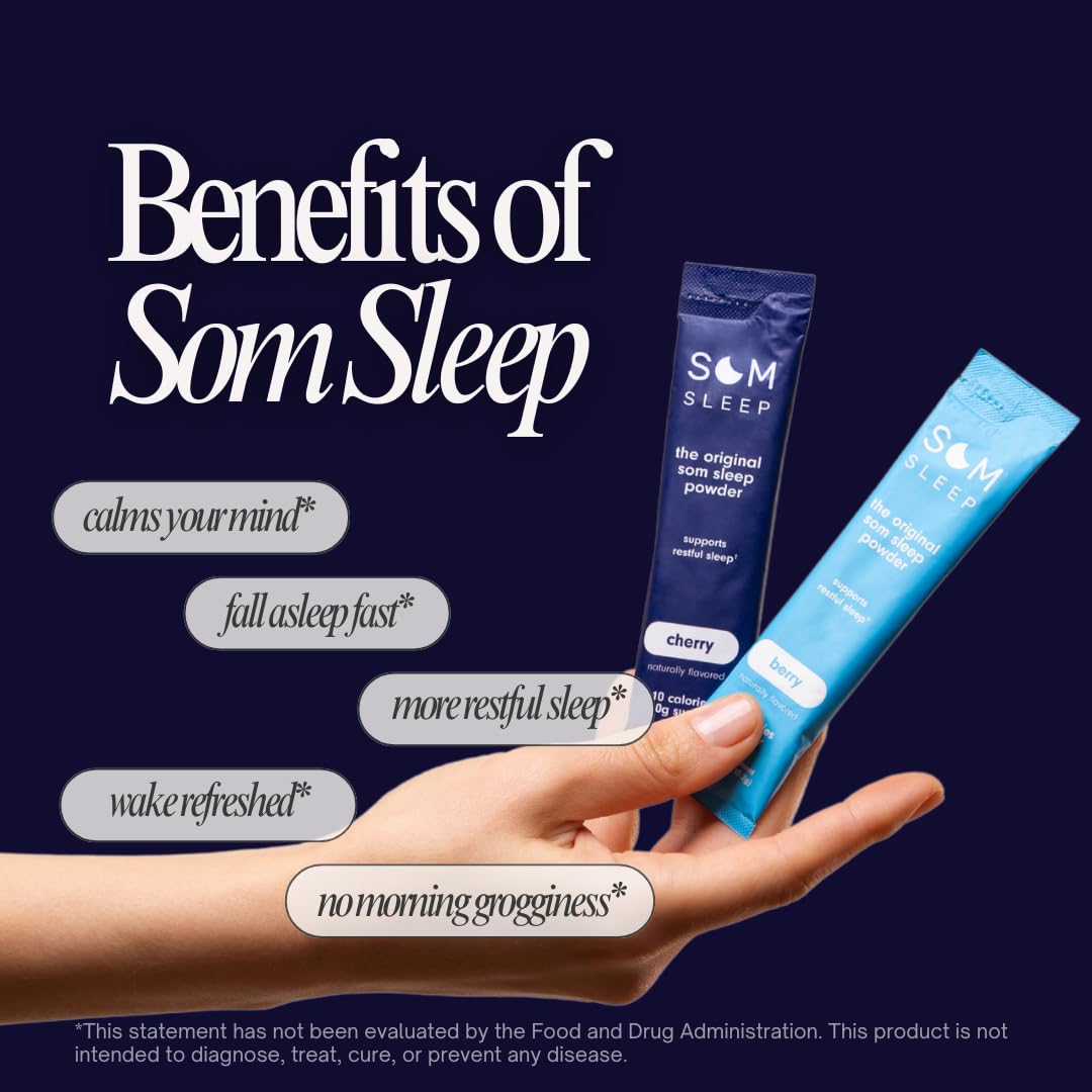 Som Sleep : Poudre d’aide au sommeil – Mélatonine 3 mg, Magnésium, L-t ...