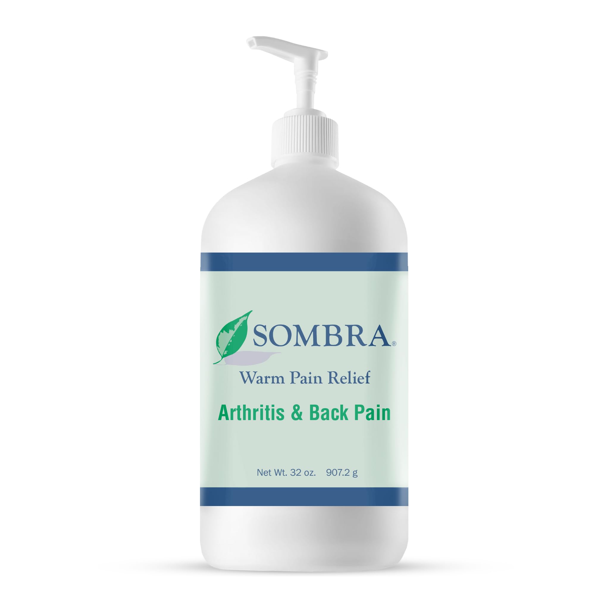 Gel-relief 32oz Sombra avec pompe, soulage rapidement les douleurs musculaires.