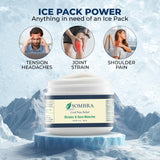 Gel thérapie froide Sombra sur la jambe, usage après activité physique.