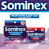 Sominex, boîte de 16 comprimés pour utilisation nocturne.