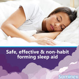 Sominex bouteille: comprimés faciles à prendre avant le coucher, pour un sommeil réparateur