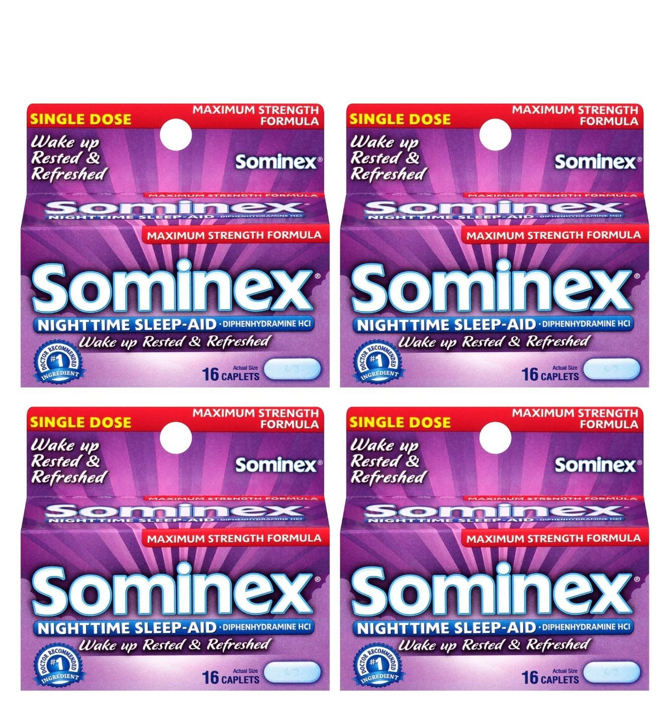 Sominex flacon caplets aide-sommeil nocturne pour routine du soir