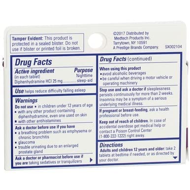 Emballage clair et compact de Sominex Formule Originale pour l’emporter discrètement.