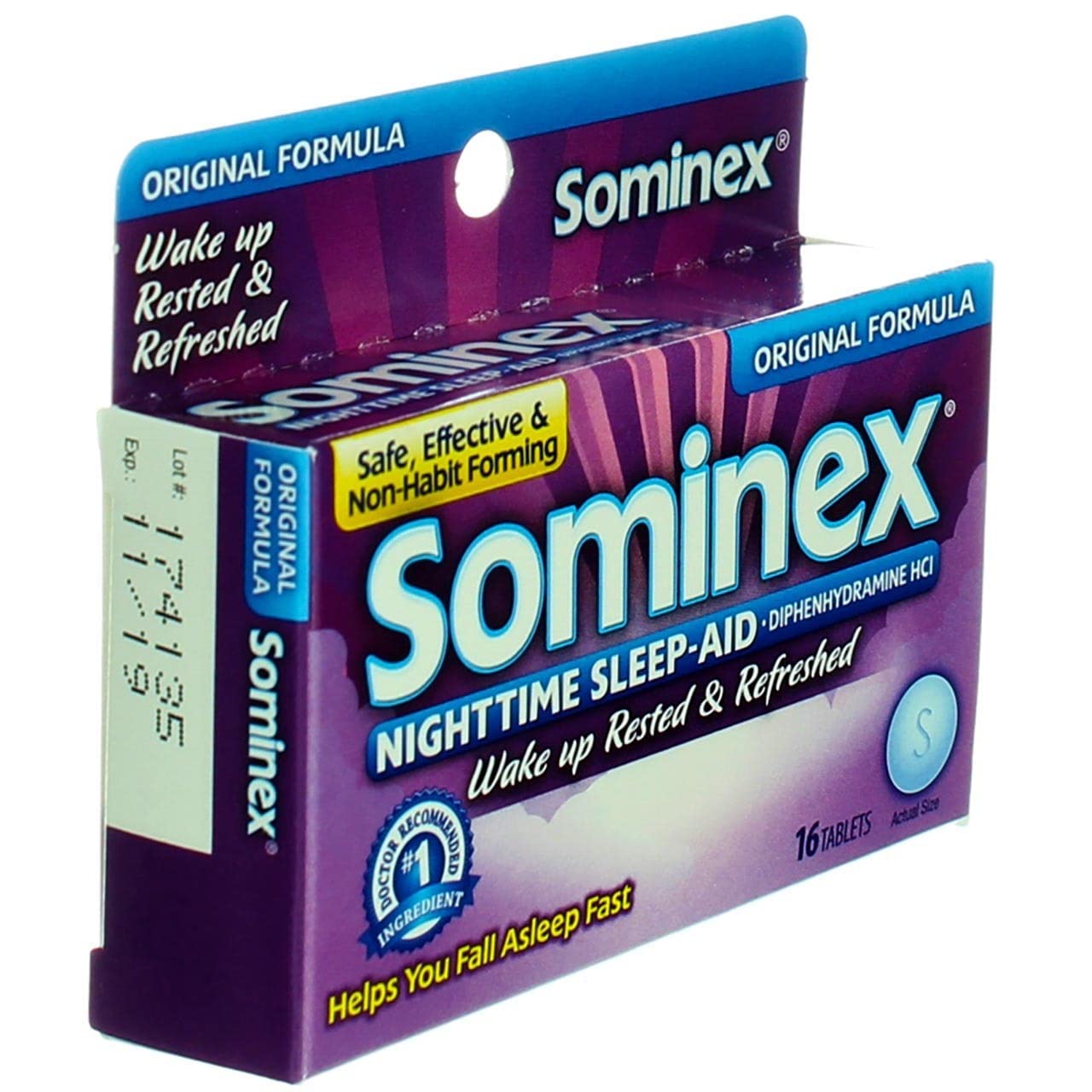 Image montrant l’utilisation nocturne facile et apaisante de Sominex Formule Originale.