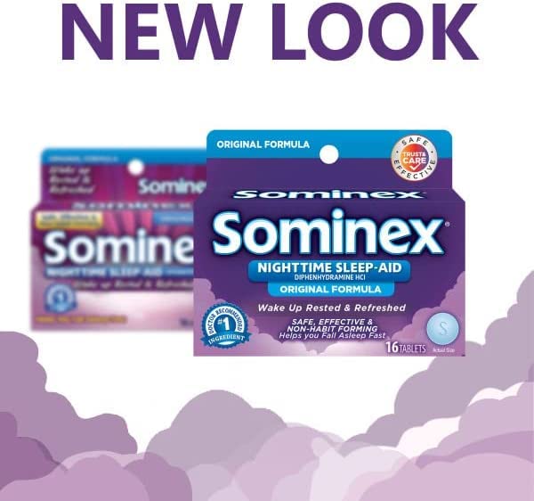 Sominex - Ingrédient actif Diphenhydramine HCI sur l’étiquette