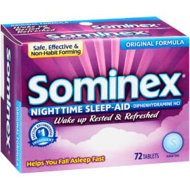 Sominex Max tablettes faciles à avaler pour une routine du soir.